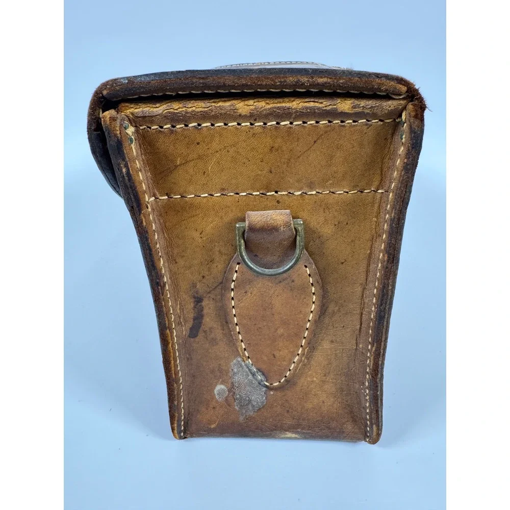 Vintage Perrin California No. 206 Leather Camera Bag Utility Case Brown Patina
